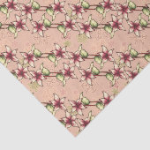 Papier Mousseline Pink Poinsettia Diagonal Stripe Noël (Détail)