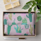 Papier Mousseline Pink Rustique Sud-Ouest Cactus Plantes (Cadeau)
