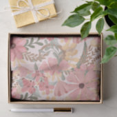 Papier Mousseline Pink Sage Vert Floral Feuille Motif d'aquarelle (Cadeau)