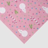 Papier Mousseline Pink Snowman Wrapping Paper (Détail)