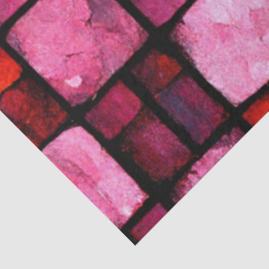Papier Mousseline Pink Stained glass Tile Decoupage (Détail)