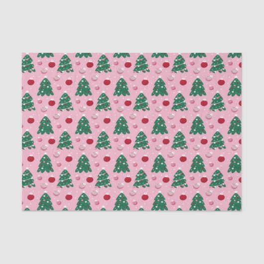 Papier Mousseline Pink Sweet Greenery Noël Arbre vacances (Recto)