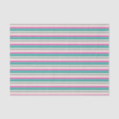 Papier Mousseline Pink Teal and Grey Striped (Recto)