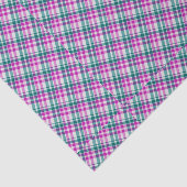 Papier Mousseline Pink Turquoise Plaid Motif Check Imprimer Tartan E (Détail)