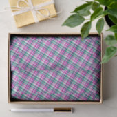 Papier Mousseline Pink Turquoise Plaid Motif Check Imprimer Tartan E (Cadeau)