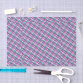 Papier Mousseline Pink Turquoise Plaid Motif Check Imprimer Tartan E (Artisanat)