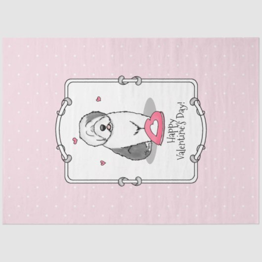 Papier Mousseline Pink Valentine Old English Chien à chiens gris 1 F (Recto)