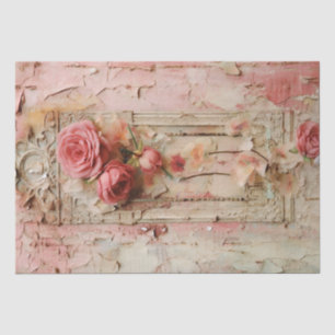Papier Mousseline Pink Vintage Floral Grunge Decoupage