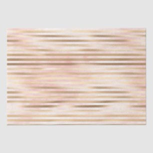 Papier Mousseline Pink Watercolor Gold Glam Stripes