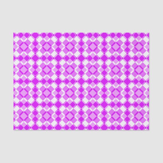 Papier Mousseline Pink White Checker Argyle Pattern (Recto)