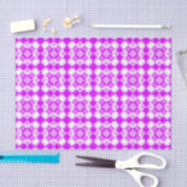 Papier Mousseline Pink White Checker Argyle Pattern (Artisanat)
