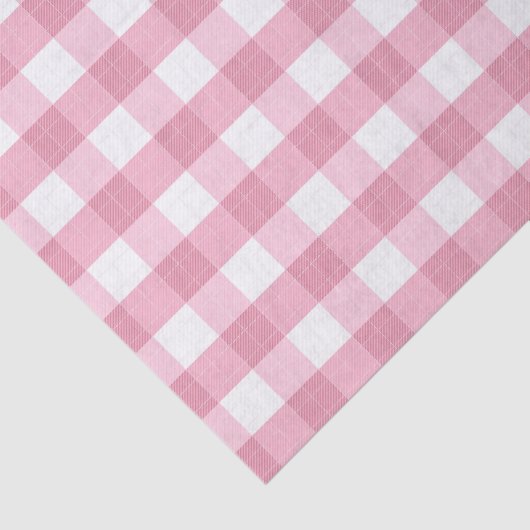 Papier Mousseline Pink & White Classic Gingham Pattern (Détail)