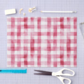 Papier Mousseline Pink White Plaid Stripes Anniversaire (Artisanat)