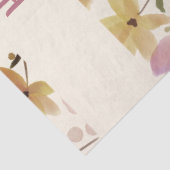 Papier Mousseline Pink Wildflower Watercolor Monogram Name (Détail)