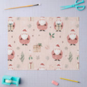 Papier Mousseline Pink Winter - Santa Claus, Snowflakes, Holly (3) (Artisanat)