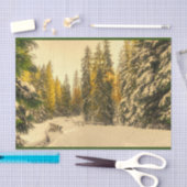 Papier Mousseline Pins couverts de neige Forêt Nature Photo (Artisanat)