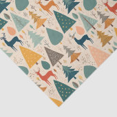 Papier Mousseline Pins de Noël et motif de cerfs (Détail)