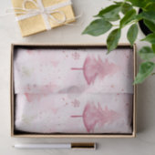 Papier Mousseline Pins de Noël rose Vintage (Cadeau)