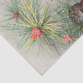 Papier Mousseline Pins et fleurs Découpage de Noël (Détail)