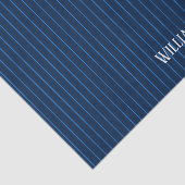 Papier Mousseline Pinstripes bleu marine personnalisées (Détail)