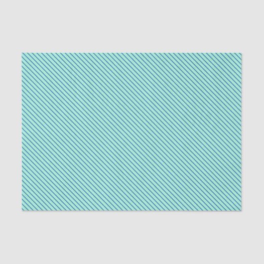 Papier Mousseline Pinstripes diagonales - aqua et marine (Recto)