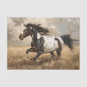 Papier Mousseline Pinto Horse Running Peinture à l'huile Découpage (Recto)