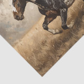 Papier Mousseline Pinto Horse Running Peinture à l'huile Découpage (Détail)