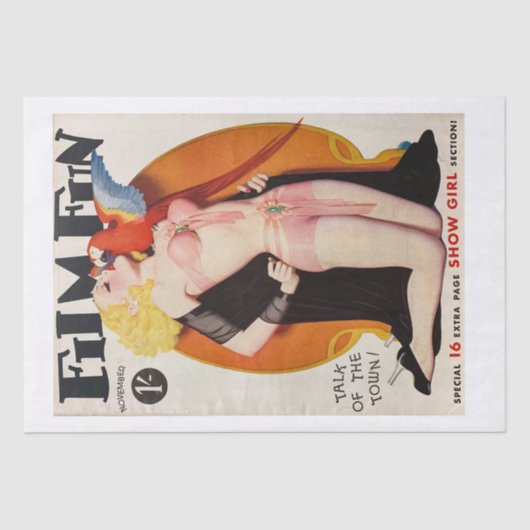 Papier Mousseline Pinup Girl & Parrot  (Recto)