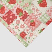 Papier Mousseline Pique-nique Patchwork Fraise (4) (Détail)
