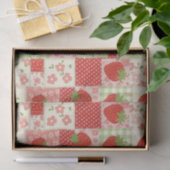Papier Mousseline Pique-nique Patchwork Fraise (4) (Cadeau)