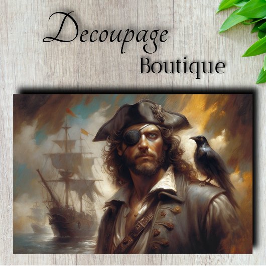 Papier Mousseline Pirate capitaine Raven Découpage