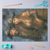 Papier Mousseline Pirate Captain and Queen | Caribbean Nautical (Artisanat)