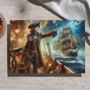 Papier Mousseline Pirate de l'espace Océanique Steampunk Vintage Vic