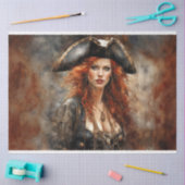 Papier Mousseline Pirate rouge pomme Queen découpage (Artisanat)