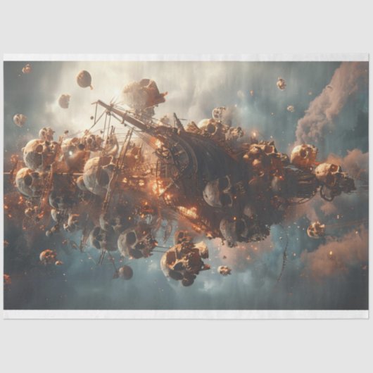 Papier Mousseline Pirate Ship Skuls Découpage avion (Recto)