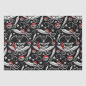 Papier Mousseline Pirate Skull avec Sabres croisés (Recto)