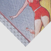 Papier Mousseline Piscine Fête Nage Vintage Été (Détail)