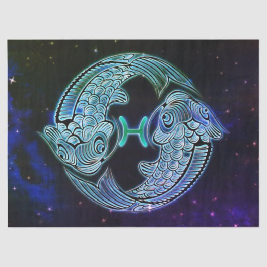 Papier Mousseline pisse le papier tissu zodiaque du poisson (Recto)