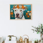 Papier Mousseline Pit Bull Blanc Decoupage