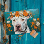 Papier Mousseline Pit Bull Blanc Decoupage