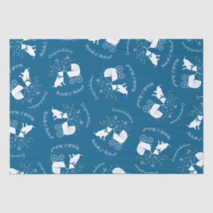 Papier Mousseline Pit Bull Chien Baby shower Blue Boy Pitbull