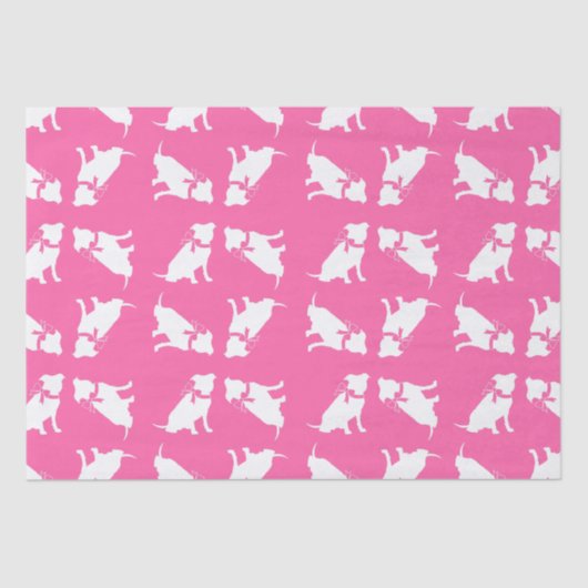 Papier Mousseline Pit Bull Chien Baby shower rose fille Pitbull (Recto)