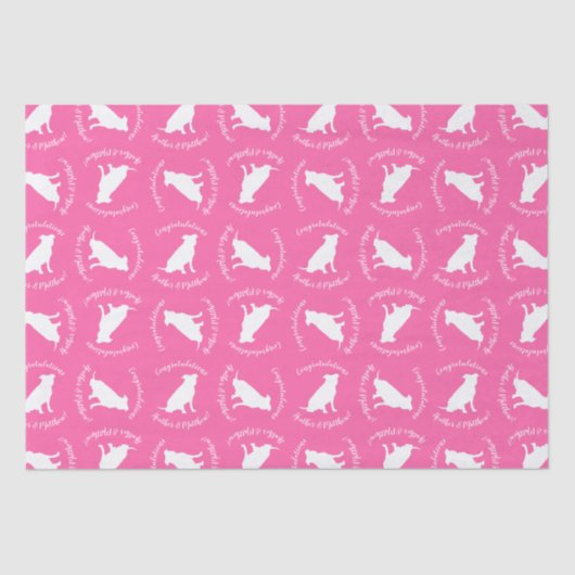 Papier Mousseline Pit Bull Chien Baby shower rose fille Pitbull (Recto)