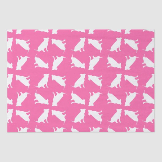 Papier Mousseline Pit Bull Chien Baby shower rose fille Pitbull (Recto)