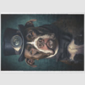 Papier Mousseline Pit Bull en costume et Casquette 4 découpage papie (Recto)