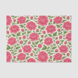 Papier Mousseline Pivoines Roses Luxuriantes Esthétiques Florales