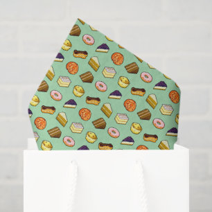 Papier Mousseline Pixel Art Delicious Cakes Pattiserie Motif