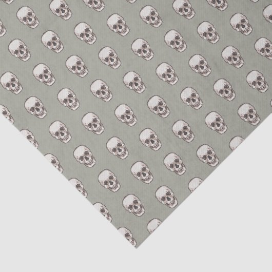 Papier Mousseline Pixel Art Gothique Éffrayant Motif crâne (Détail)