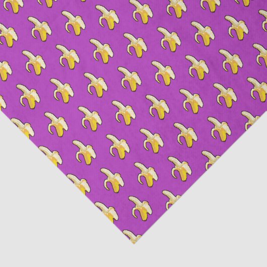 Papier Mousseline Pixel Art Prêt À Manger Motif Banane Jaune (Détail)