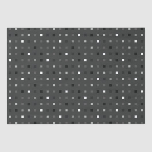 Papier Mousseline Pixel en gris noir Motif sans couture (Recto)